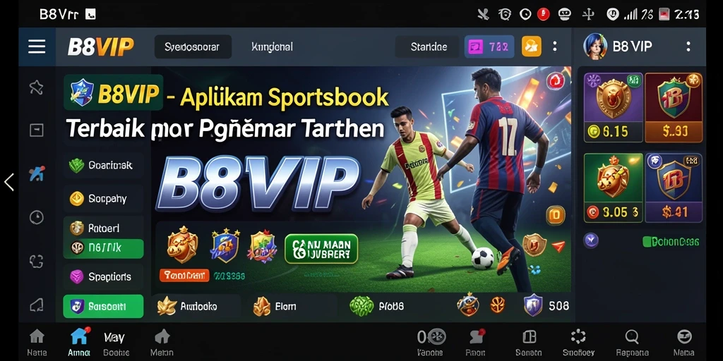 Screenshot gameplay B8VIP menampilkan taruhan pada pertandingan olahraga.