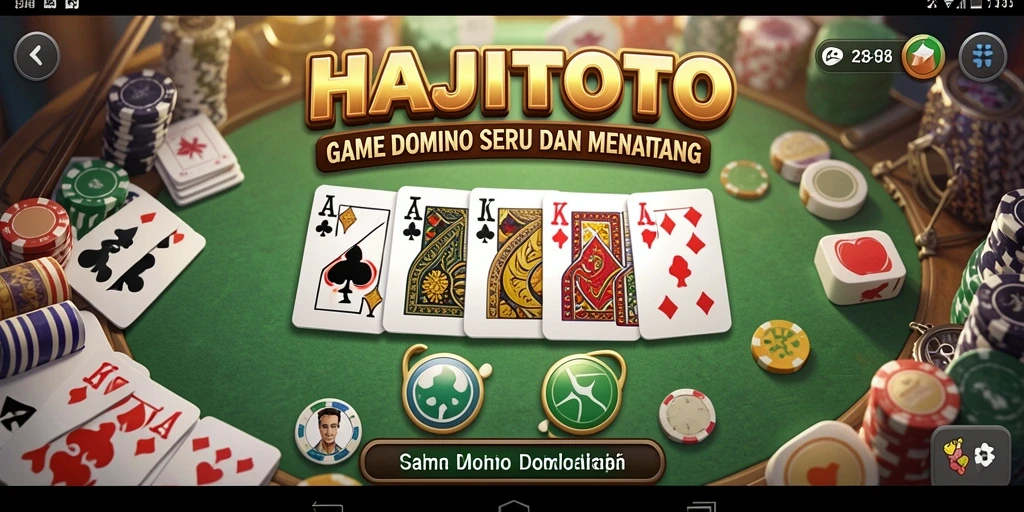 Tampilan gameplay seru dalam permainan Domino HAJITOTO.