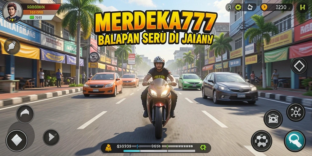 Penampilan gameplay balapan yang mendebarkan di MERDEKA777.