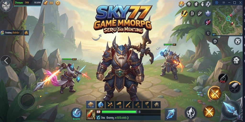 Screenshot gameplay SKY77 menunjukkan aksi seru dalam dunia MMORPG.