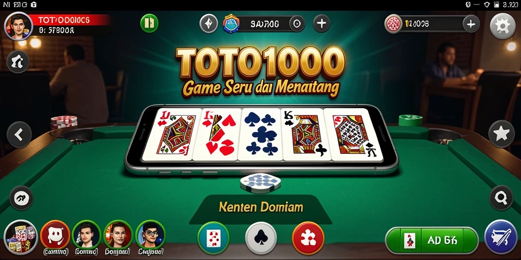 Tampilan gameplay TOTO1000 yang penuh aksi dan strategi domino.